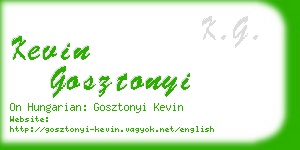 kevin gosztonyi business card
